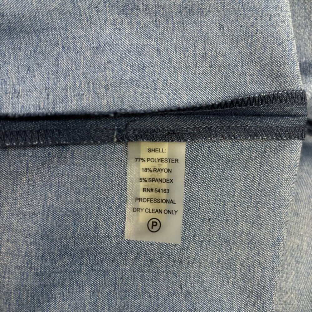 Calvin Klein Sheath Dress 6 Blue Cap Sleeve Shirred Office Cocktail Women's - Picture 9 of 9